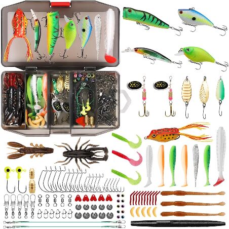Fishing Lures Kit with Tackle Box