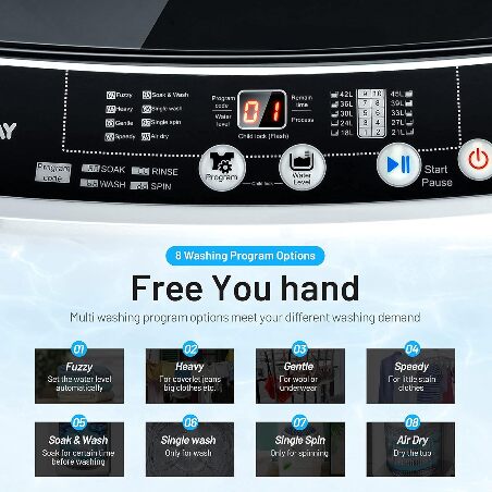 Full-automatic Washing Machine, 11lbs Capacity Compact