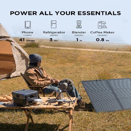 EF ECOFLOW RIVER 2 Max Solar Generator 512Wh Portable Power Station& 160W Solar Panel