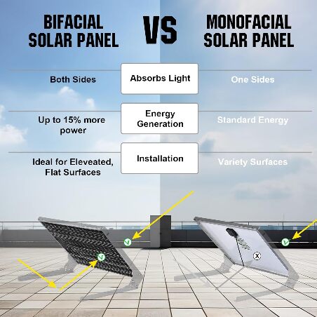 ECO-WORTHY Upgraded 400W Bifacial Solar Panel 2pcs 195W 12V