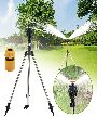 Rotating Tripod Sprinkler, 360 Degree Automatic Rotating Irrigation Stand, Tripod Water Sprinkler for Lawn