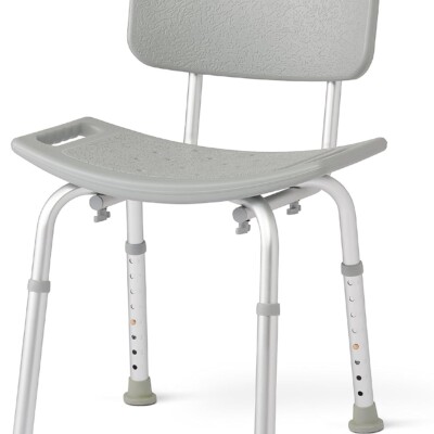 Silla de baño con respaldo, la silla de ducha tiene patas de altura regulable