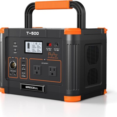 GRECELL Portable Power Station 500W, 519Wh/140400mAh