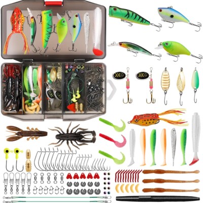 Kit de señuelos de pesca con caja de aparejos