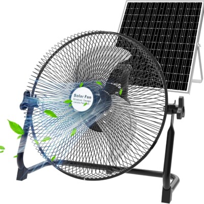 Battery Powered Fan,Wireless Rechargeable Fan with 20W Solar Panel