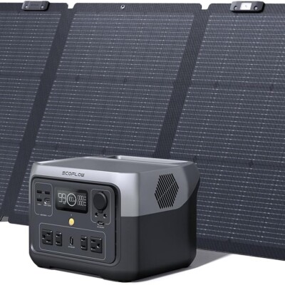 EF ECOFLOW RIVER 2 Max Generador Solar 512 Wh Estación de Energía Portátil & Panel Solar de 160 W