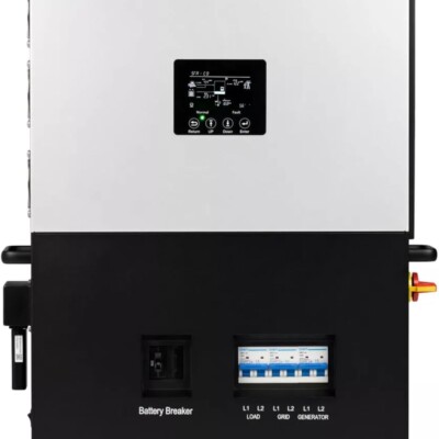 Inversor híbrido aislado todo en uno Luxpower de 6000 W (con disyuntor) - Controlador de carga solar MPPT dual de 200 A 48 V 50 A, 240 V/120 V