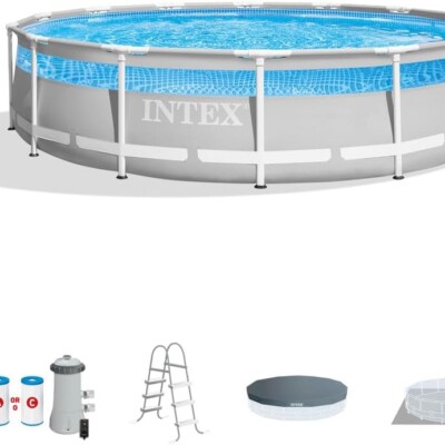 INTEX 26721EH 14ft x 42in Prism Premium Clearview Frame Above Ground Pool Set