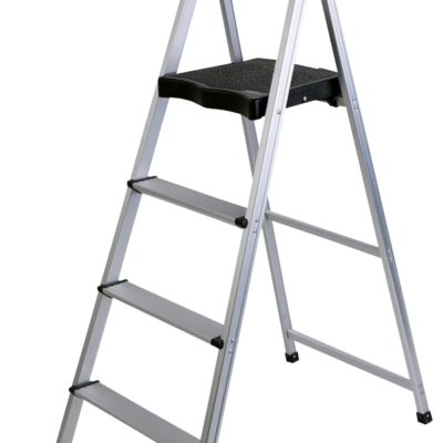 GRIP 4-Step Aluminum Step Ladder with Project Top