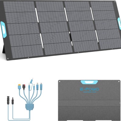 400W Portable Solar Panel for Power Station, 23.5% High Efficiency ETFE Foldable Solar Panels Charger