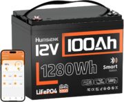 HumsiENK Batería de litio LiFePO4 de 12 V y 100 Ah con Bluetooth