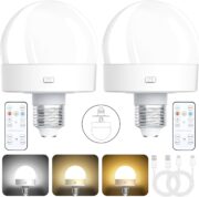 Rechargeable Battery Operated Light Bulbs, 300LM E26 Socket