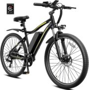 Bicicleta eléctrica Heybike para adultos, bicicleta de montaña eléctrica de 45 km/h, motor de 1200 W de potencia máxima, hasta 80 km de autonomía, batería extraíble de 480 Wh, neumáticos de 70 cm, 7 velocidades y suspensión delantera.