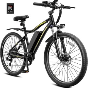 Bicicleta eléctrica Heybike para adultos, bicicleta de montaña eléctrica de 45 km/h, motor de 1200 W de potencia máxima, hasta 80 km de autonomía, batería extraíble de 480 Wh, neumáticos de 70 cm, 7 velocidades y suspensión delantera.