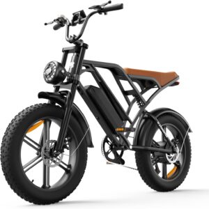 Bicicleta eléctrica para adultos, motor de 1000 W de potencia máxima, bicicleta eléctrica con velocidad máxima de 45 km/h y autonomía de 169 km con asistencia al pedaleo, batería integrada de 48 V y 18 Ah, bicicleta eléctrica de 20" con cuadro bajo y neumáticos anchos para adultos.